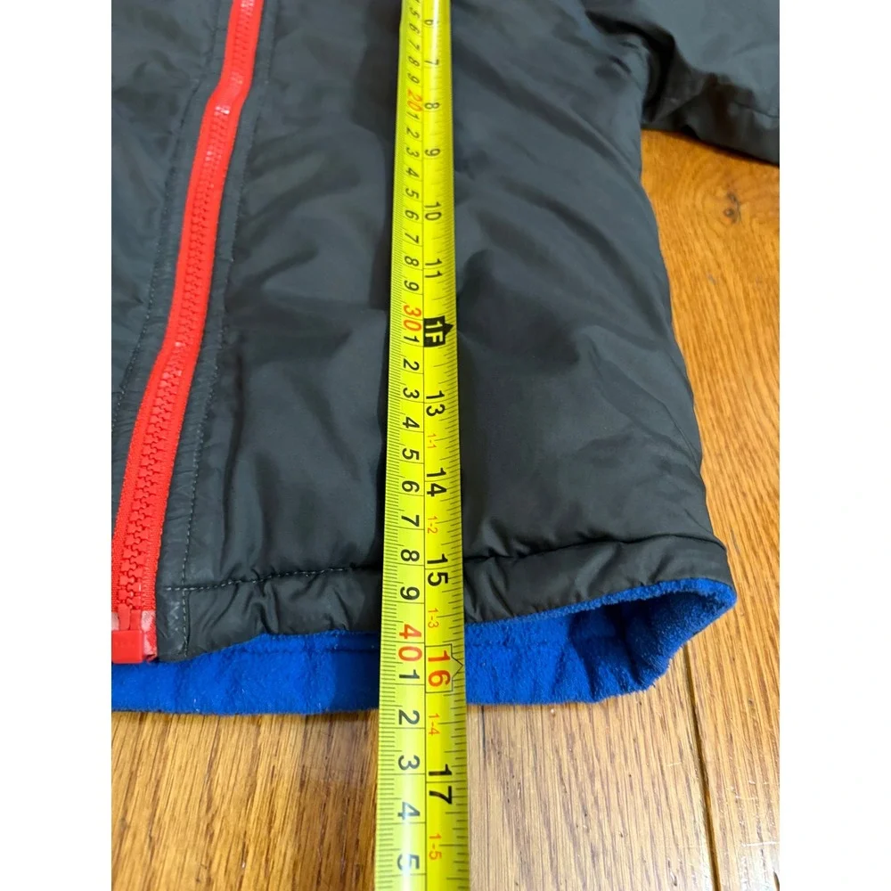 The North Face Reversible Hooded Jacket Toddler 4T Blue Black Fleece Puffer‎